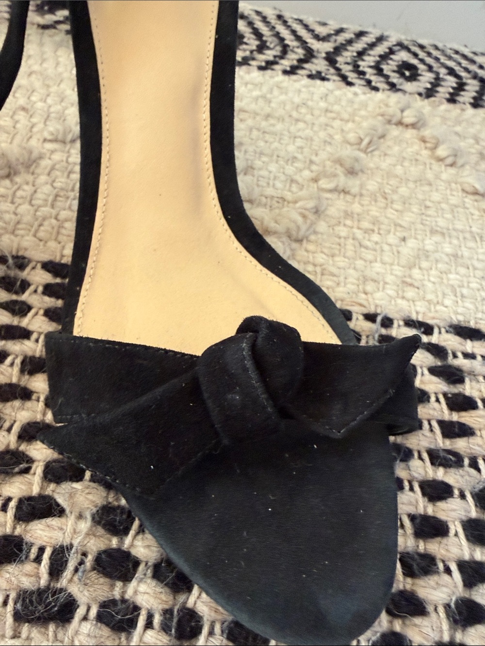 Alexandre Birman Black Suede Bow Ankle-Tie Heels - Picture 7 of 7